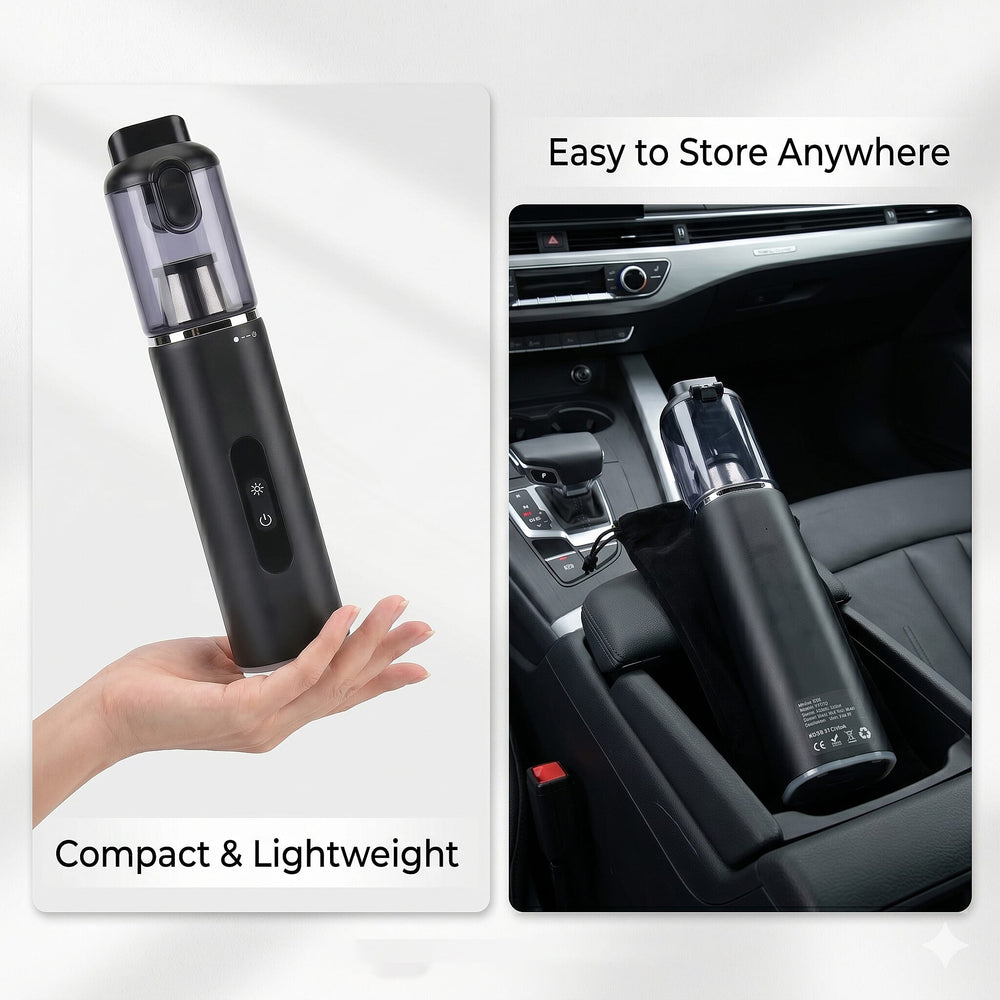 Bliss - Beyond Handheld Car Vacuum Cleaner - 18KPA High-Suction Portable Auto Hoover, 120W Rechargeable Type-C Car Detailing Tool - Black