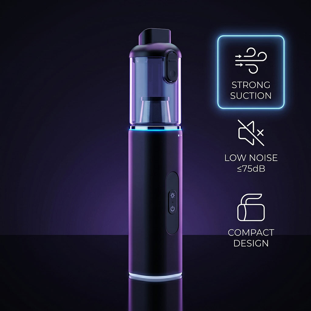 Bliss - Beyond Handheld Car Vacuum Cleaner - 18KPA High-Suction Portable Auto Hoover, 120W Rechargeable Type-C Car Detailing Tool - Black
