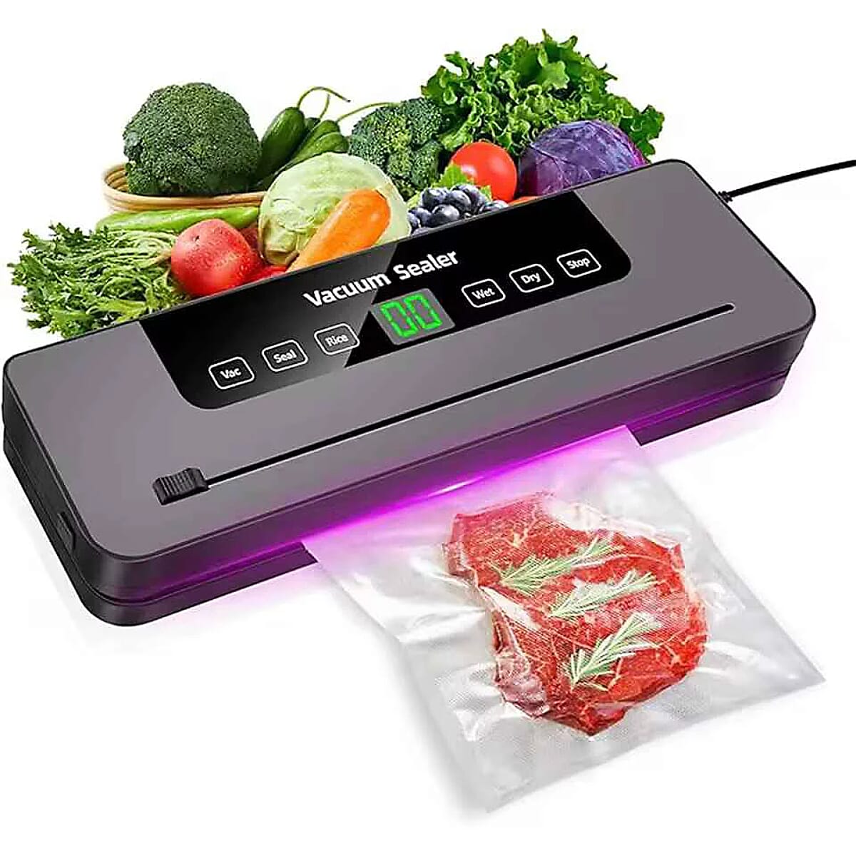 Vacuum Sealing Machine with Bags - White