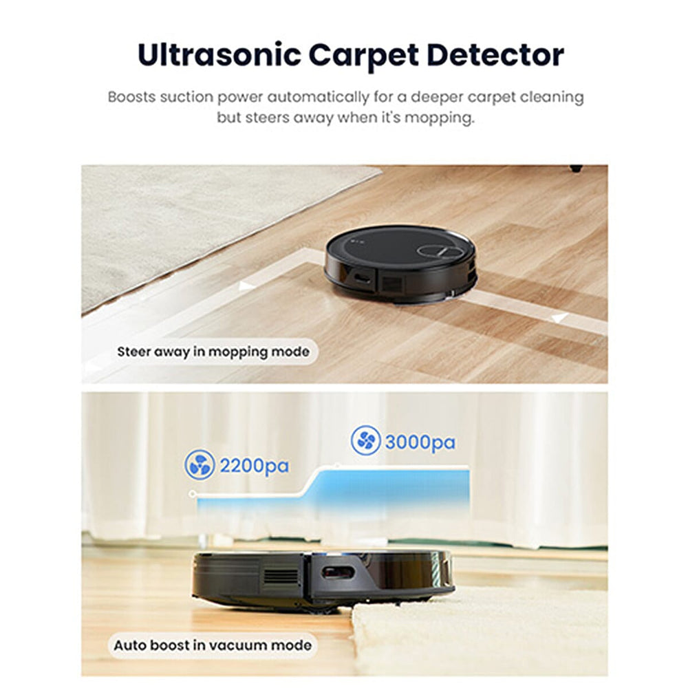 Proscenic X1 Robot Vacuum Cleaner with Mop, 2.5L Self Emptying Technology & Alexa Control (3000 Pa) - Black