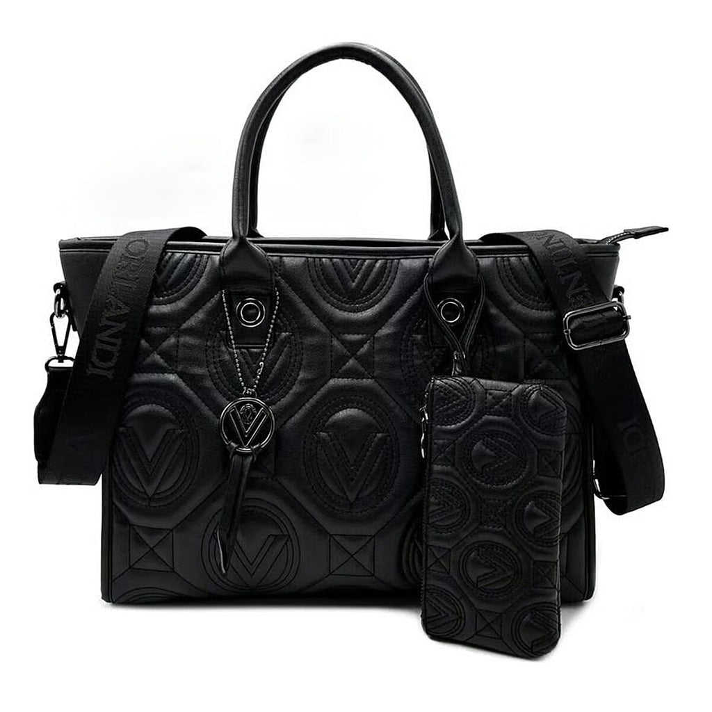 Valentino Orlandi Vegan Leather Tote Bag - Black