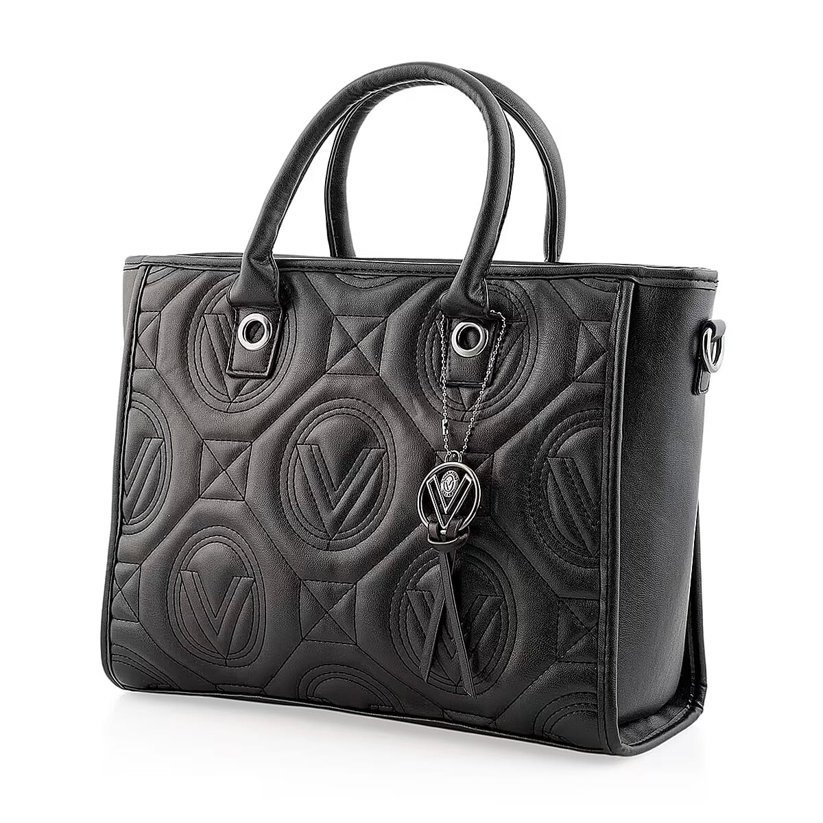 Valentino Orlandi Vegan Leather Tote Bag - Black