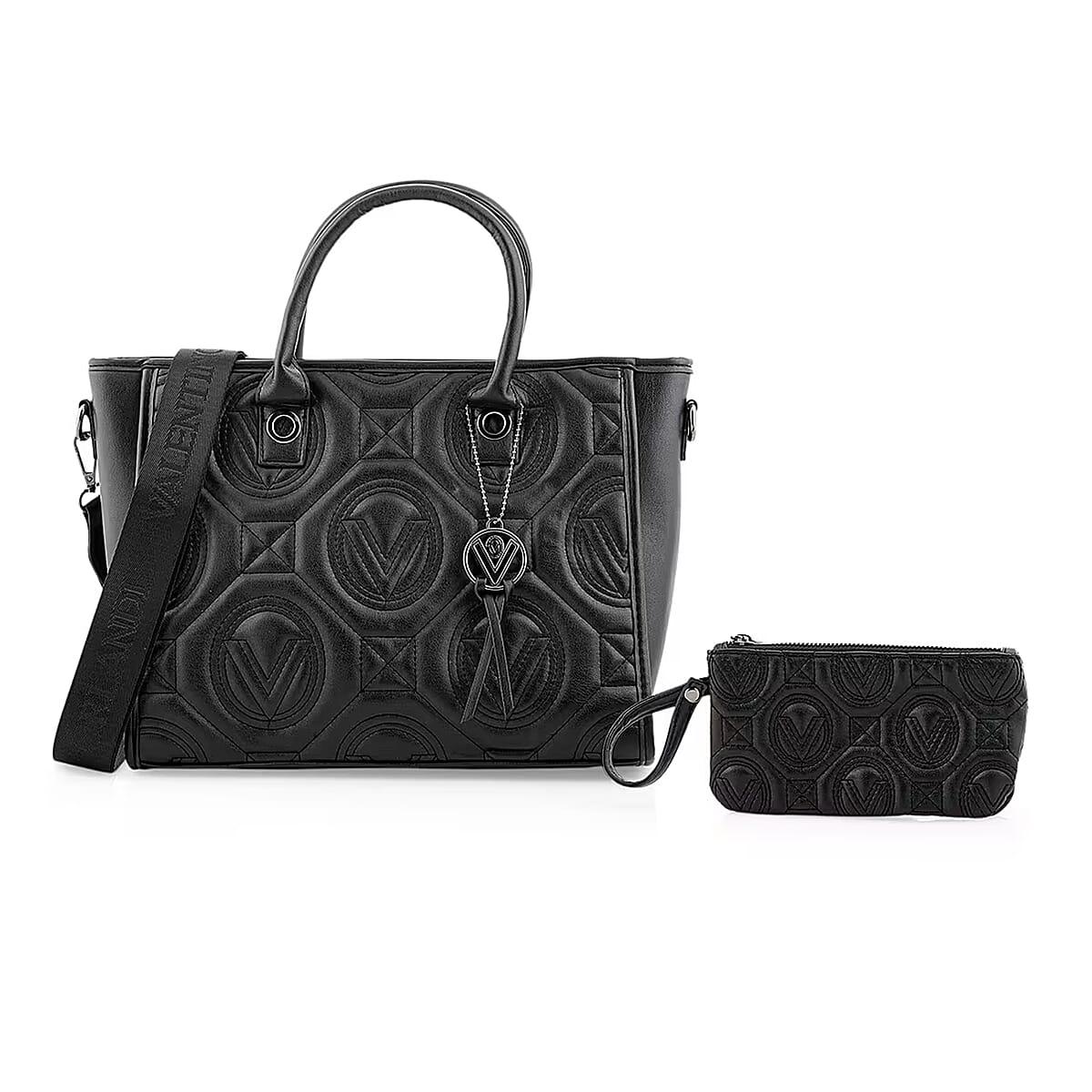 Valentino Orlandi Vegan Leather Tote Bag - Black