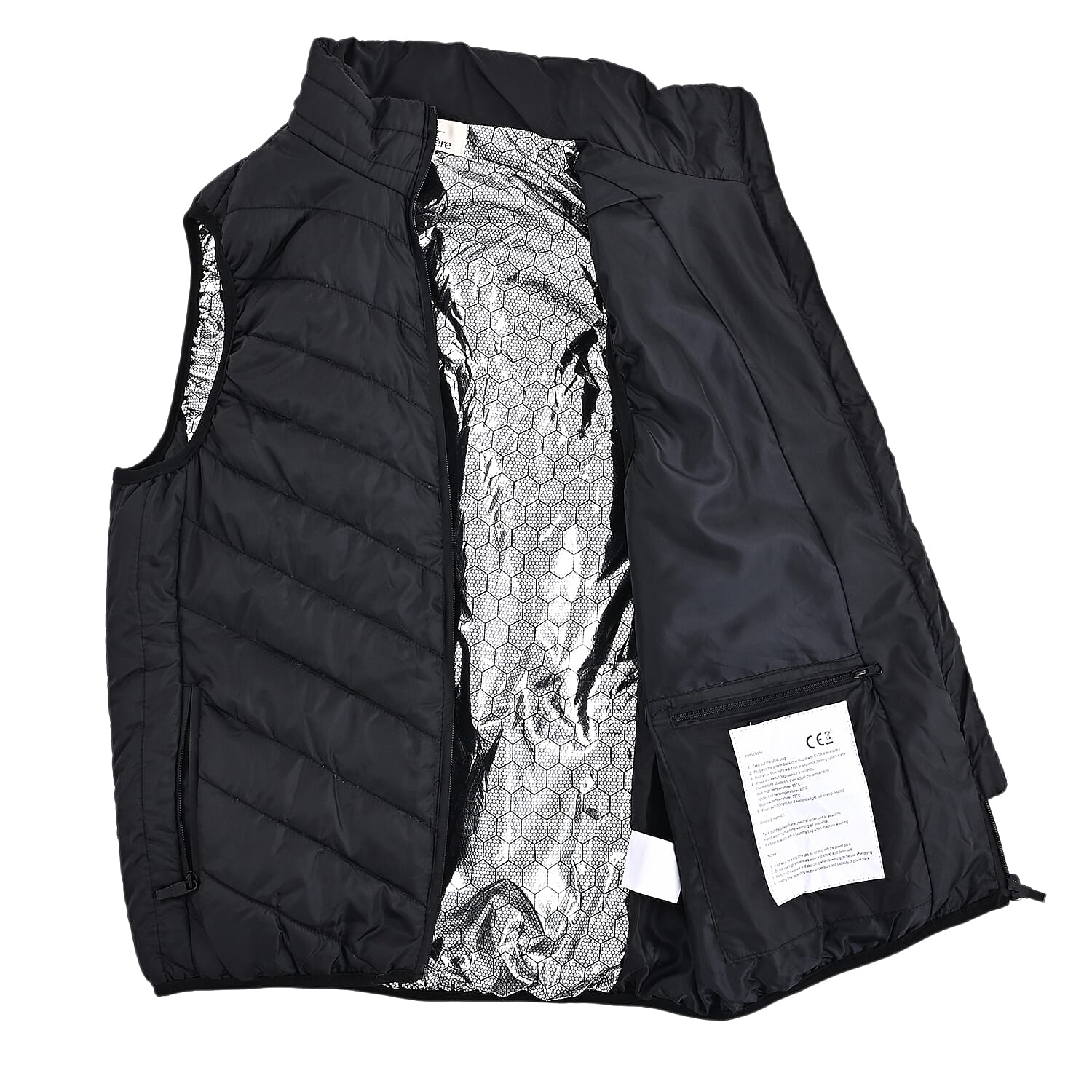 Valisserie Lightweight Heating Gilet with 4-Way Heating System (Size XXL) - Black
