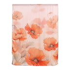 The Luxury Re-defined - Valissiere 100 % Mulberry Silk Floral Print Scarf with Earrings - Orange