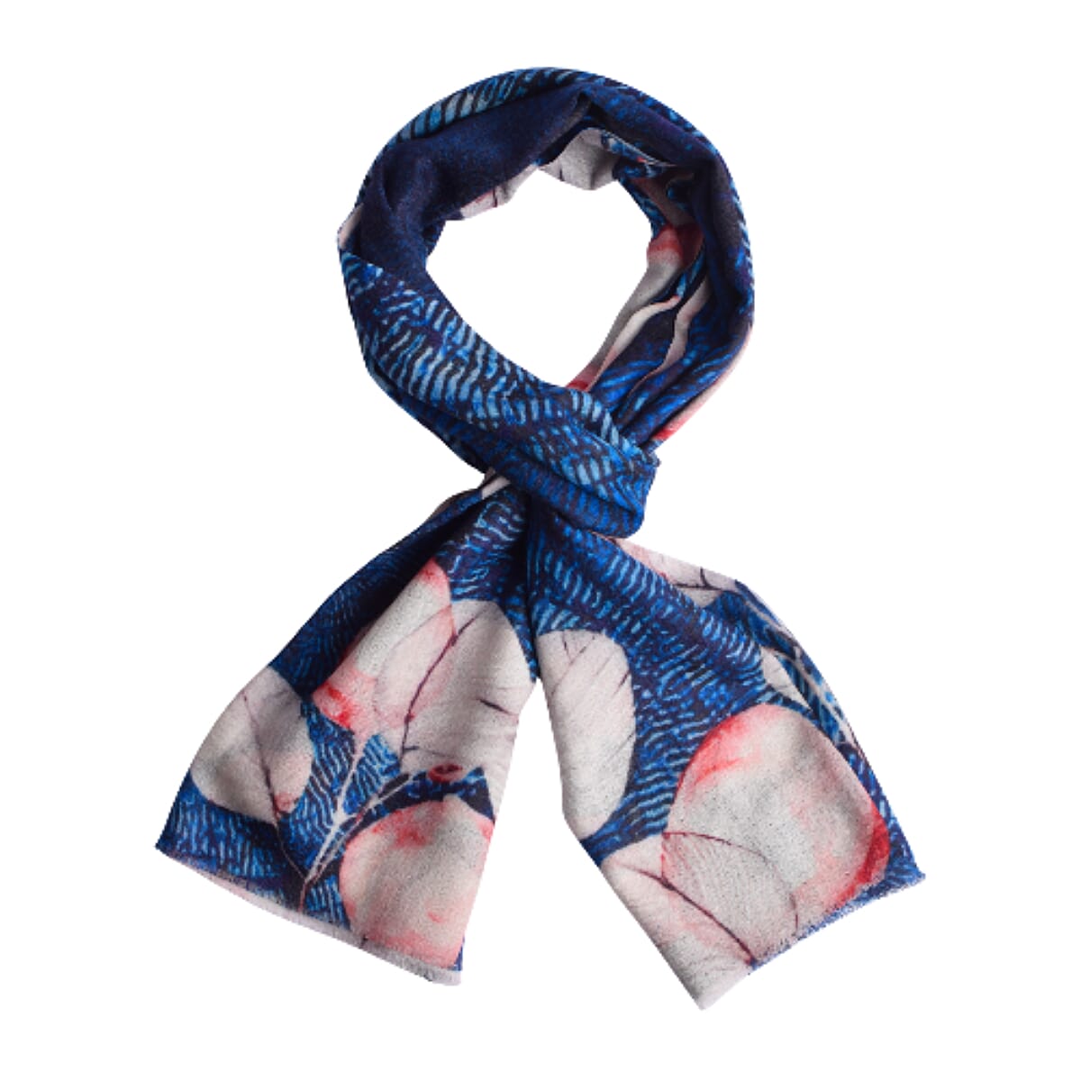 Valissiere 100% Cashmere Wool Scarf (Size 195 X 70 Cm) - Indigo