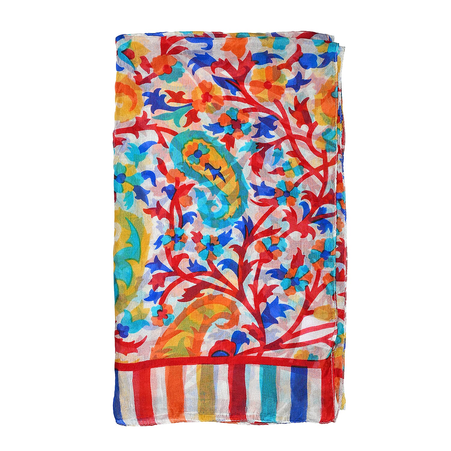 Valissiere Silk Printed Scarf (Size - One Size) - Red