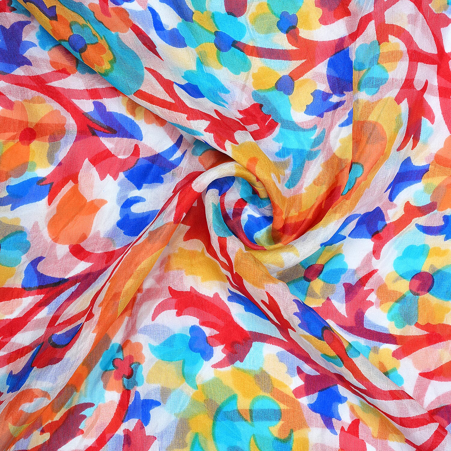 Valissiere Silk Printed Scarf (Size - One Size) - Red