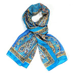 Valissiere Silk Printed Scarf (Size - One Size) - Blue