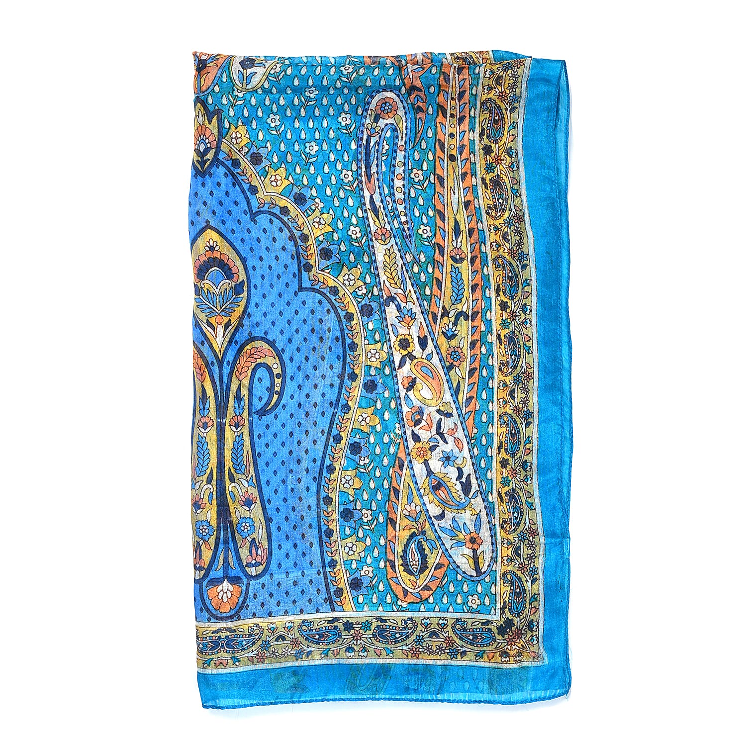 Valissiere Silk Printed Scarf (Size - One Size) - Blue