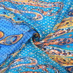 Valissiere Silk Printed Scarf (Size - One Size) - Blue