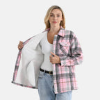 Valissiere Checkered Shacket (Size 14 to 16) - Pink - Grey