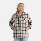 Valissiere Women’s Checkered Coat with Green & Pink Pattern and Lightweight Layering Fit