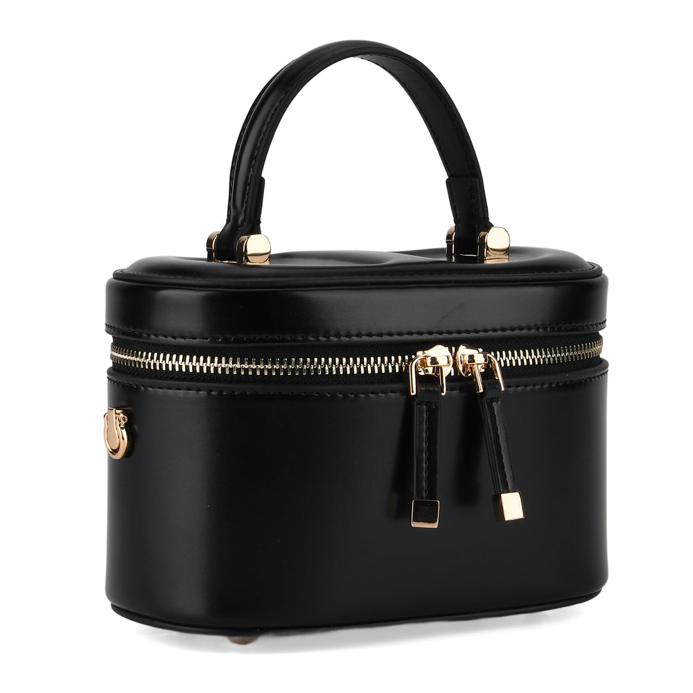 Valissiere Designer Inspired Genuine Leather Structured Vanity Top Handle Bag