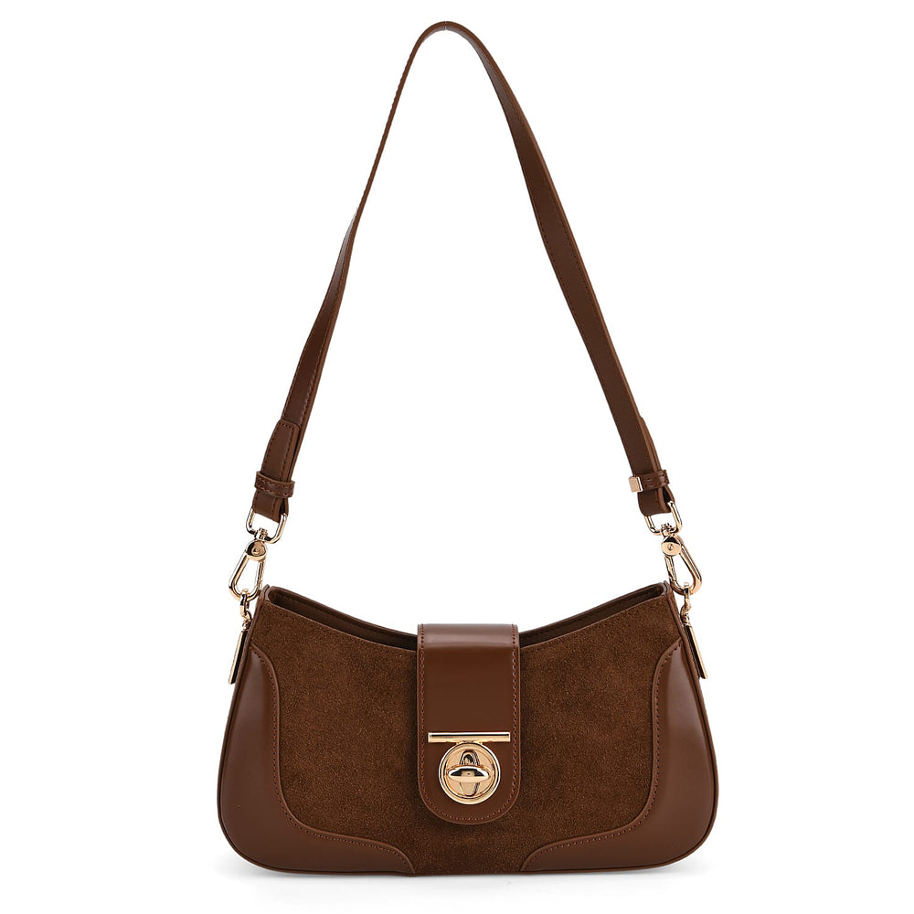 THE EPITOME OF LUXURY - Valisseire 100% Genuine Exquisite Leather Baguette Style Crossbody Bag - Brown