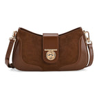 THE EPITOME OF LUXURY - Valisseire 100% Genuine Exquisite Leather Baguette Style Crossbody Bag - Brown