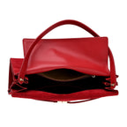 Valissiere Designer Inspired Genuine Leather - Suede Satchel with Crossbody Strap - Burgundy