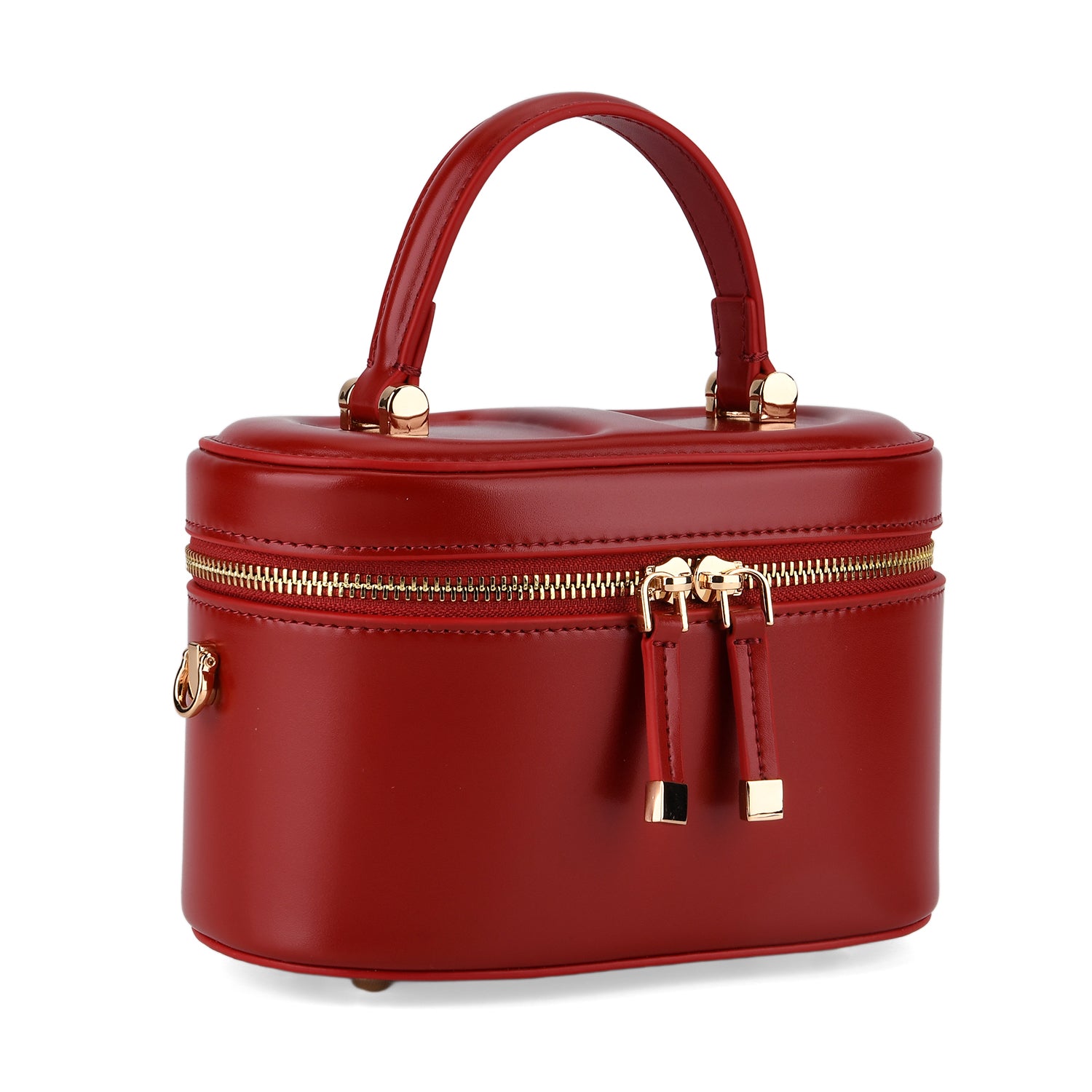 Valissiere Designer Inspired Genuine Leather Structured Vanity Top Handle Bag