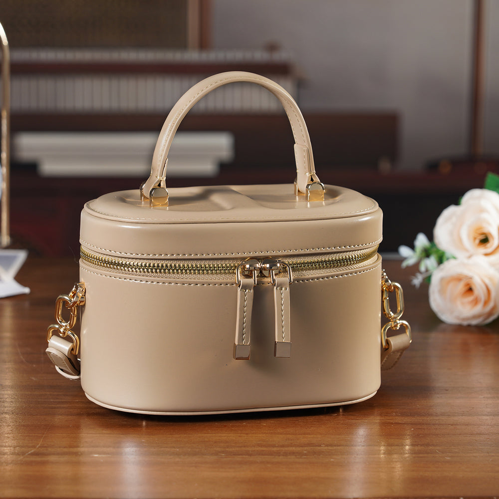 Valissiere Designer Inspired Genuine Leather Structured Vanity Top Handle Bag