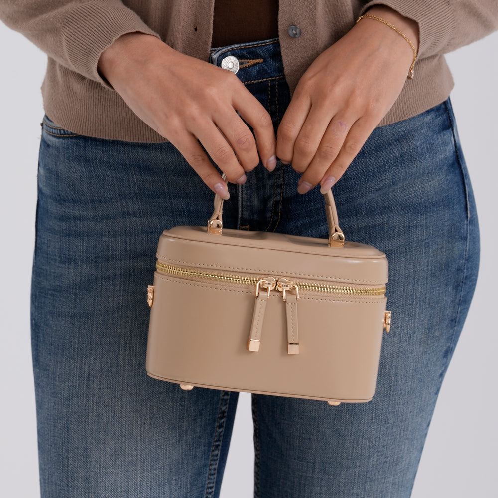 Valissiere Designer Inspired Genuine Leather Structured Vanity Top Handle Bag