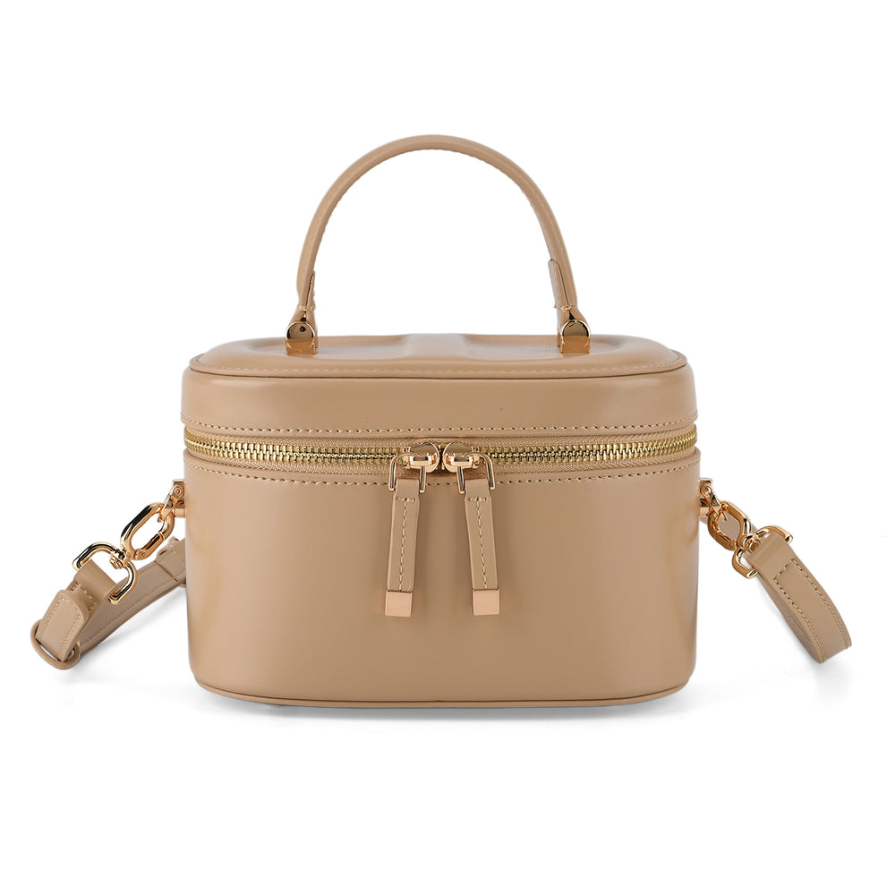Valissiere Designer Inspired Genuine Leather Structured Vanity Top Handle Bag