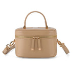 Valissiere Designer Inspired Genuine Leather Structured Vanity Top Handle Bag