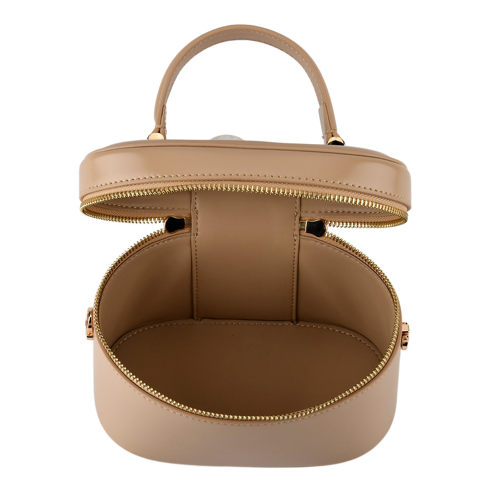 Valissiere Designer Inspired Genuine Leather Structured Vanity Top Handle Bag