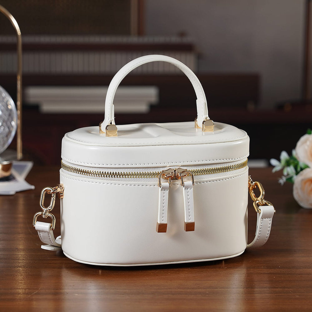 Valissiere Designer Inspired Genuine Leather Structured Vanity Top Handle Bag