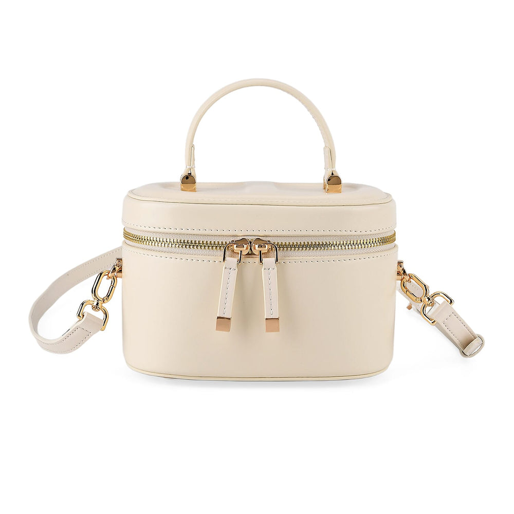 Valissiere Designer Inspired Genuine Leather Structured Vanity Top Handle Bag
