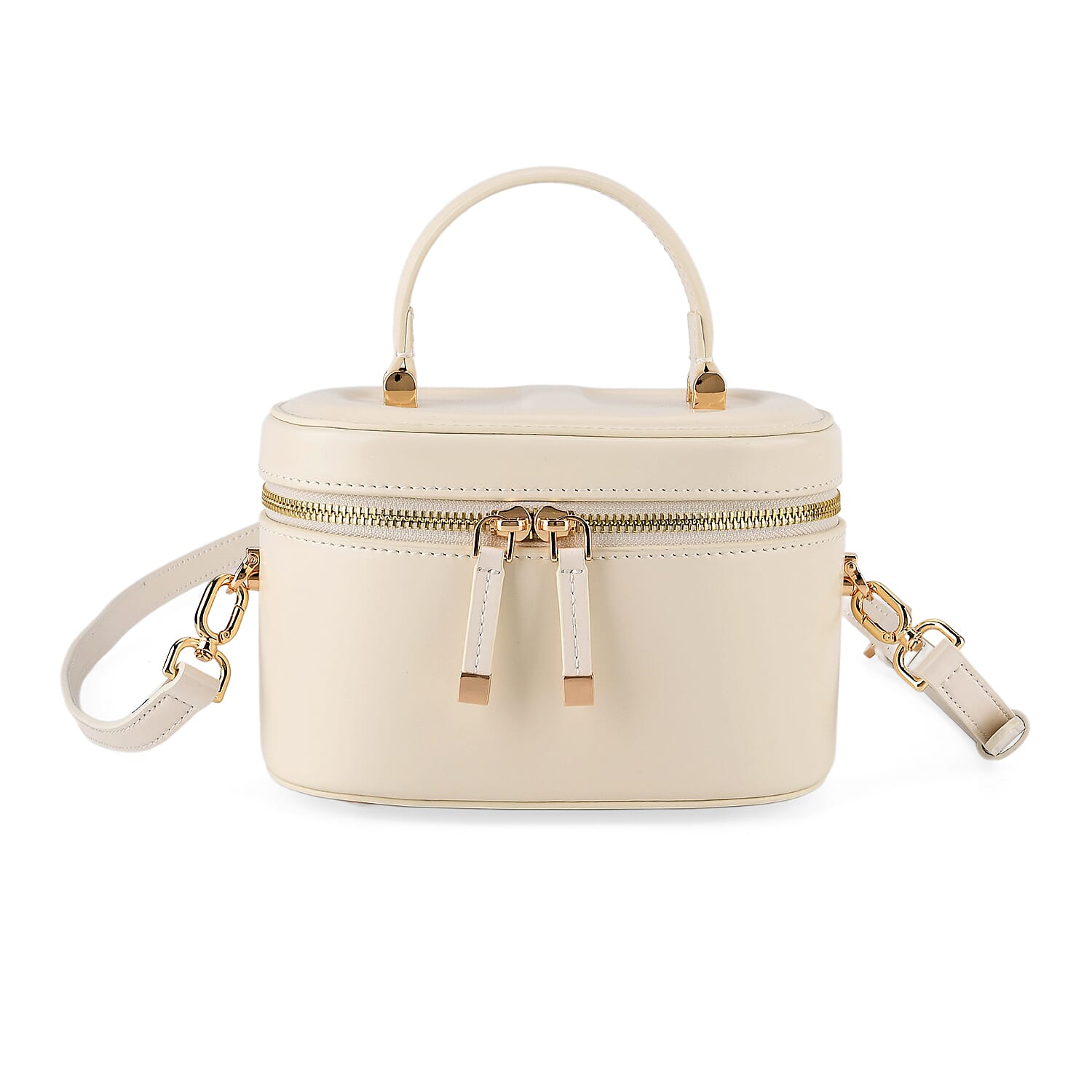Valissiere Designer Inspired Genuine Leather Structured Vanity Top Handle Bag