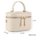 Valissiere Designer Inspired Genuine Leather Structured Vanity Top Handle Bag