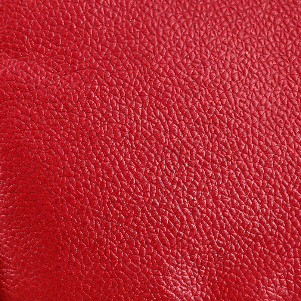 Valissiere Croc Embossed Genuine Leather Crossbody Sling Bag With Front Zip Pocket - Red