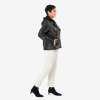Valissiere Hooded Leather Jacket (Size M) - Black