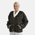 Valissière Women’s Leopard Print Belted Coat with Soft Knit Finish