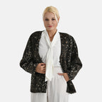 Valissière Women’s Leopard Print Belted Coat with Soft Knit Finish