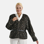 Valissière Women’s Leopard Print Belted Coat with Soft Knit Finish