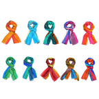 Valissiere 100% Pure Mulberry Silk Striped Scarf (180 x 50cm) - Multi Colour