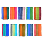 Valissiere 100% Pure Mulberry Silk Striped Scarf (180 x 50cm) - Multi Colour