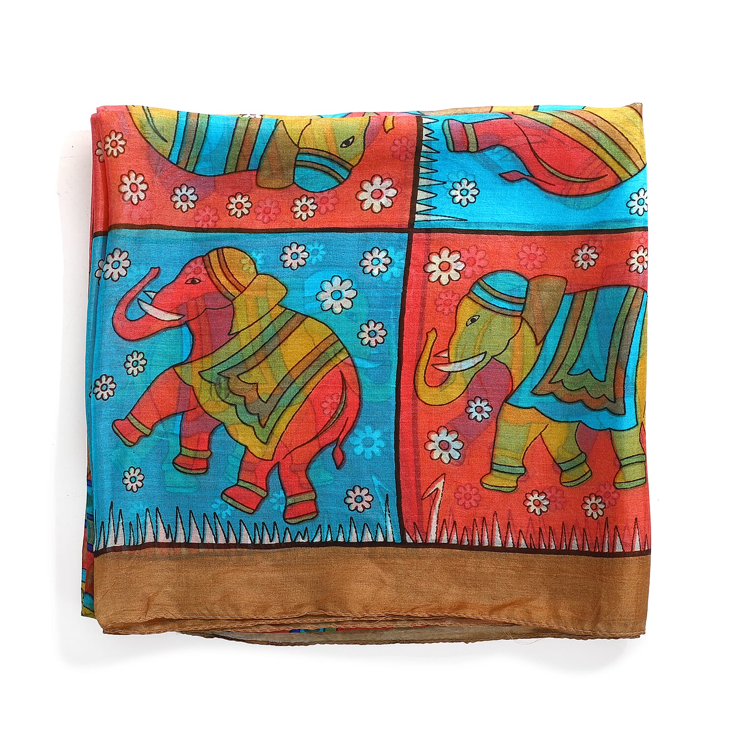 Valissiere Silk Printed Scarf (Size - One Size) - Yellow