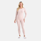 Valliserie Cashmere Blend Premium Thermal Scoop Neck Top - Legging Set (Size M) - Rose Nude