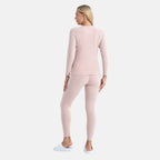 Valliserie Cashmere Blend Premium Thermal Scoop Neck Top - Legging Set (Size M) - Rose Nude