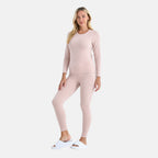 Valliserie Cashmere Blend Premium Thermal Scoop Neck Top - Legging Set (Size M) - Rose Nude