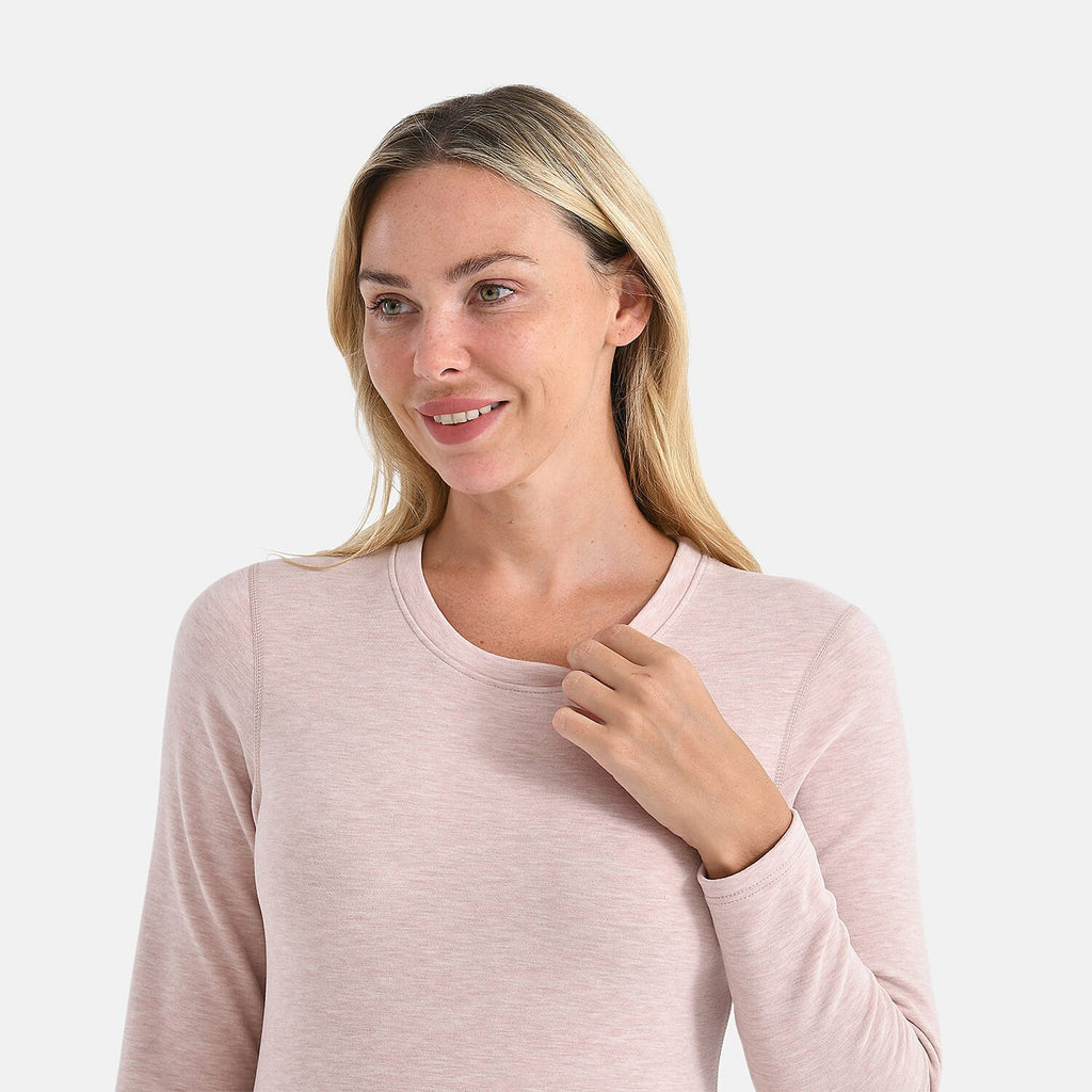 Valliserie Cashmere Blend Premium Thermal Scoop Neck Top - Legging Set (Size M) - Rose Nude