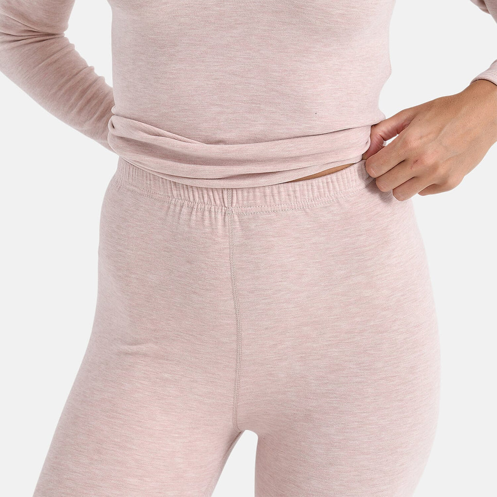 Valliserie Cashmere Blend Premium Thermal Scoop Neck Top - Legging Set (Size M) - Rose Nude