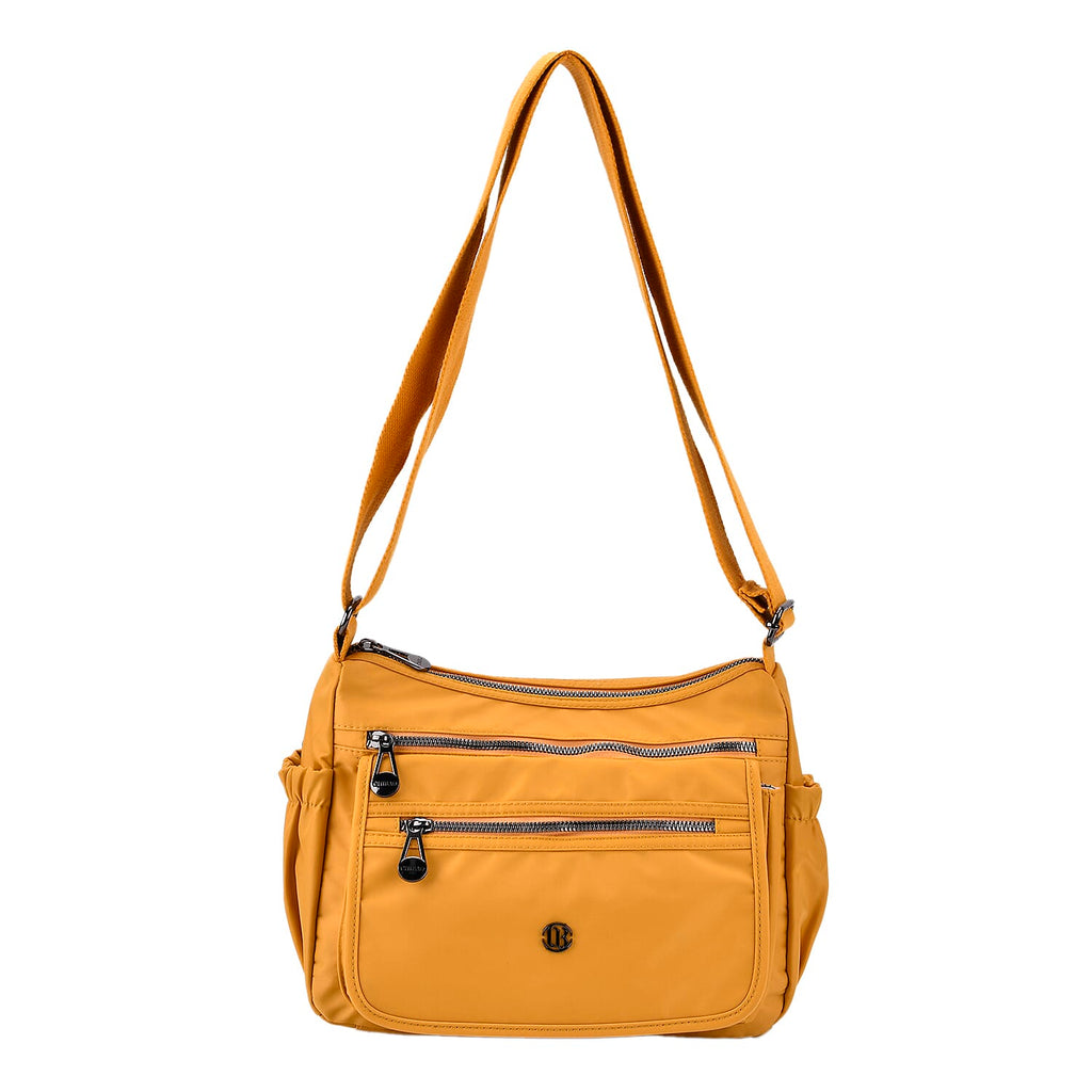 Versatile Messenger Crossbody Bag with Adjustable Strap - Yellow