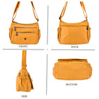 Versatile Messenger Crossbody Bag with Adjustable Strap - Yellow