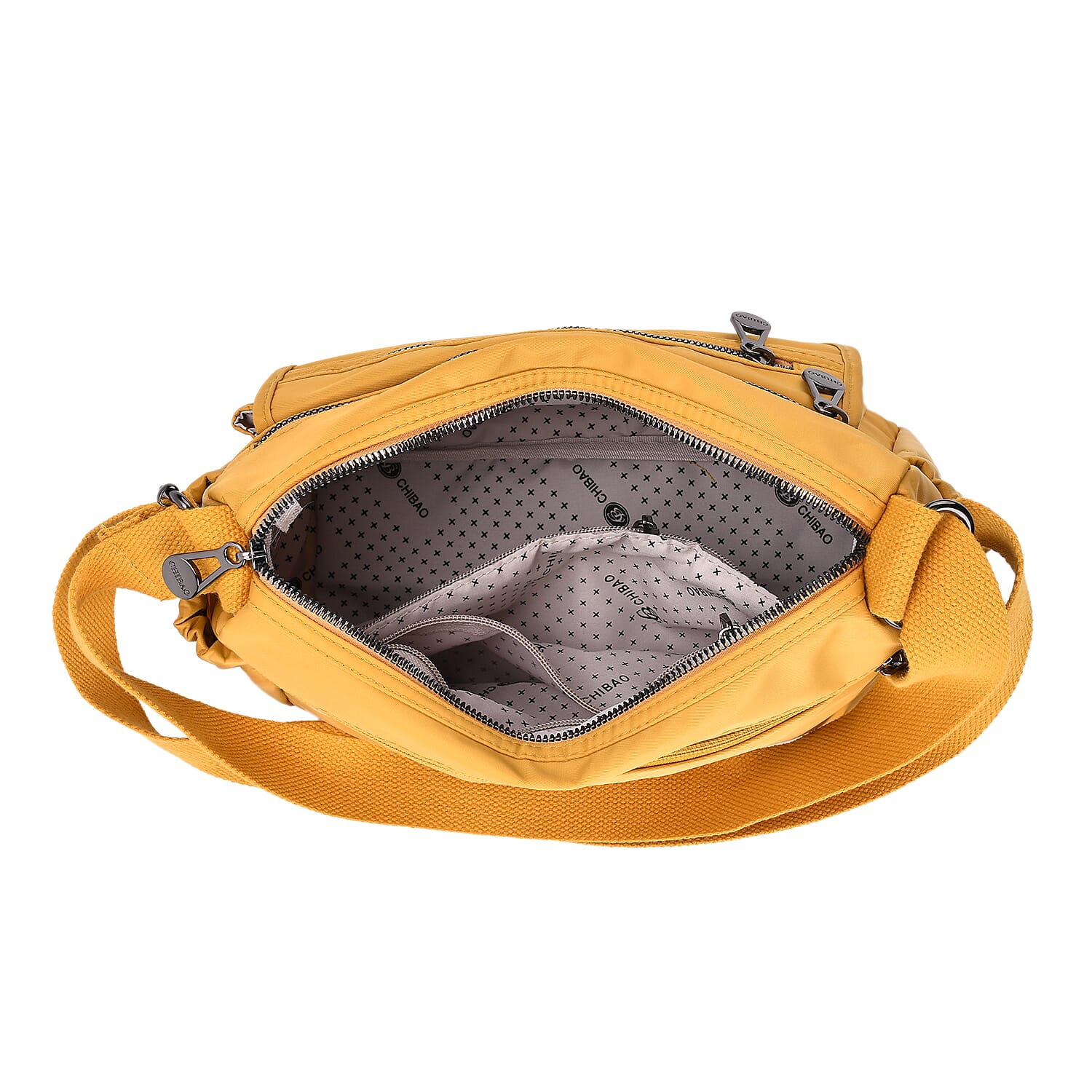 Versatile Messenger Crossbody Bag with Adjustable Strap - Yellow