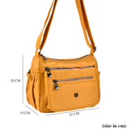 Versatile Messenger Crossbody Bag with Adjustable Strap - Yellow