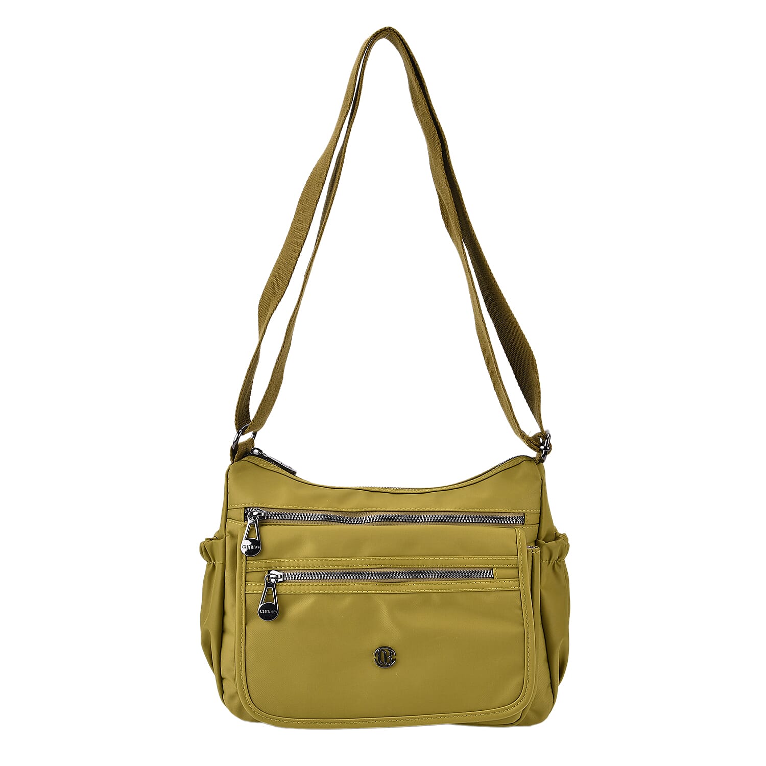 Versatile Messenger Crossbody Bag with Adjustable Strap - Olive