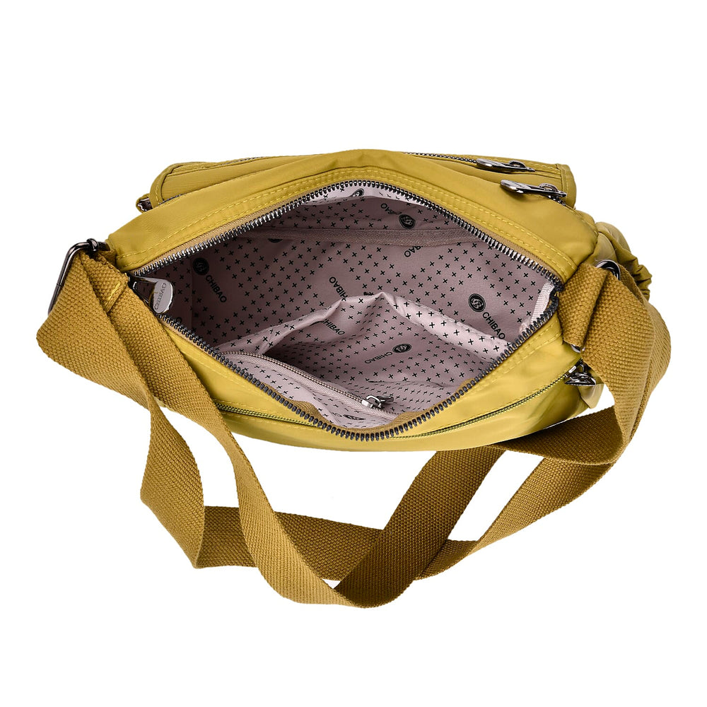 Versatile Messenger Crossbody Bag with Adjustable Strap - Olive